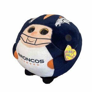NFL Denver Broncos TY Beanie Ballz Plush Stuffed Football 8” Ball Medium